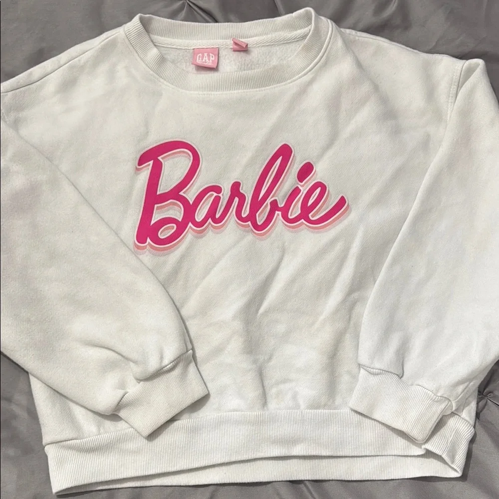 GAP Barbie White Sweatshirt size medium 8/9 - Picture 1 of 13